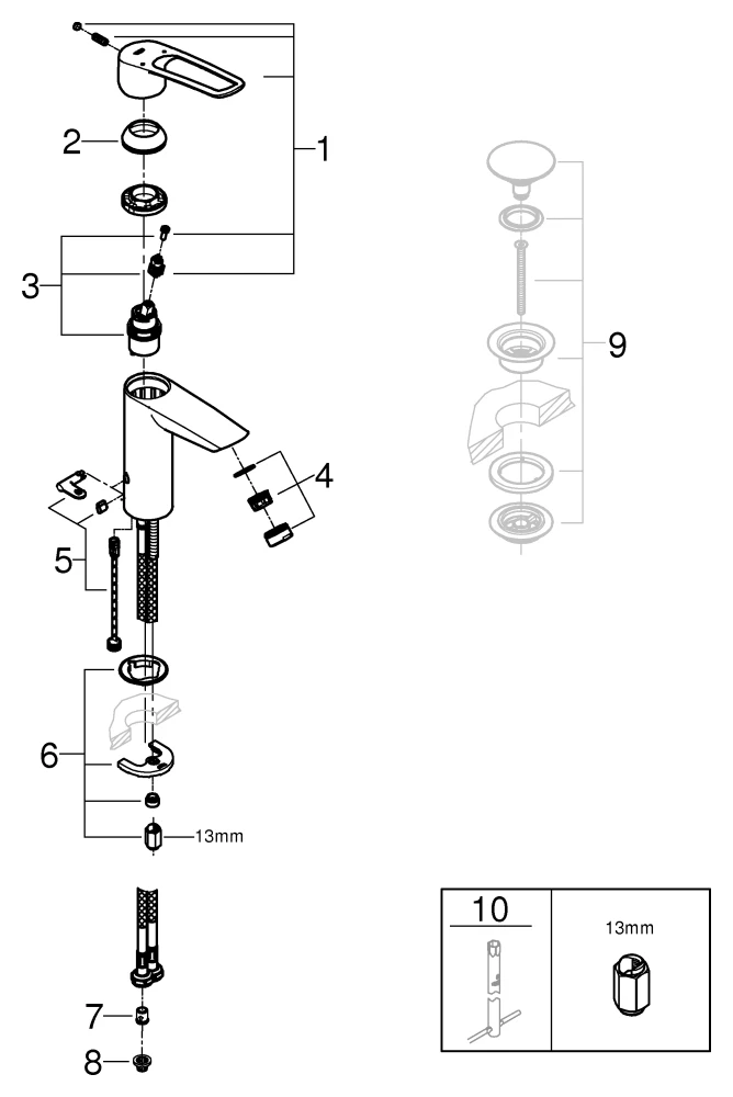 Grohe Eurosmart Professional Einhand-Waschtischbatterie M-Size mit thermischem Verbrühschutz chrom Grohe Eurosmart Professional Einhand-Waschtischbatterie M-Size mit thermischem Verbrühschutz chrom