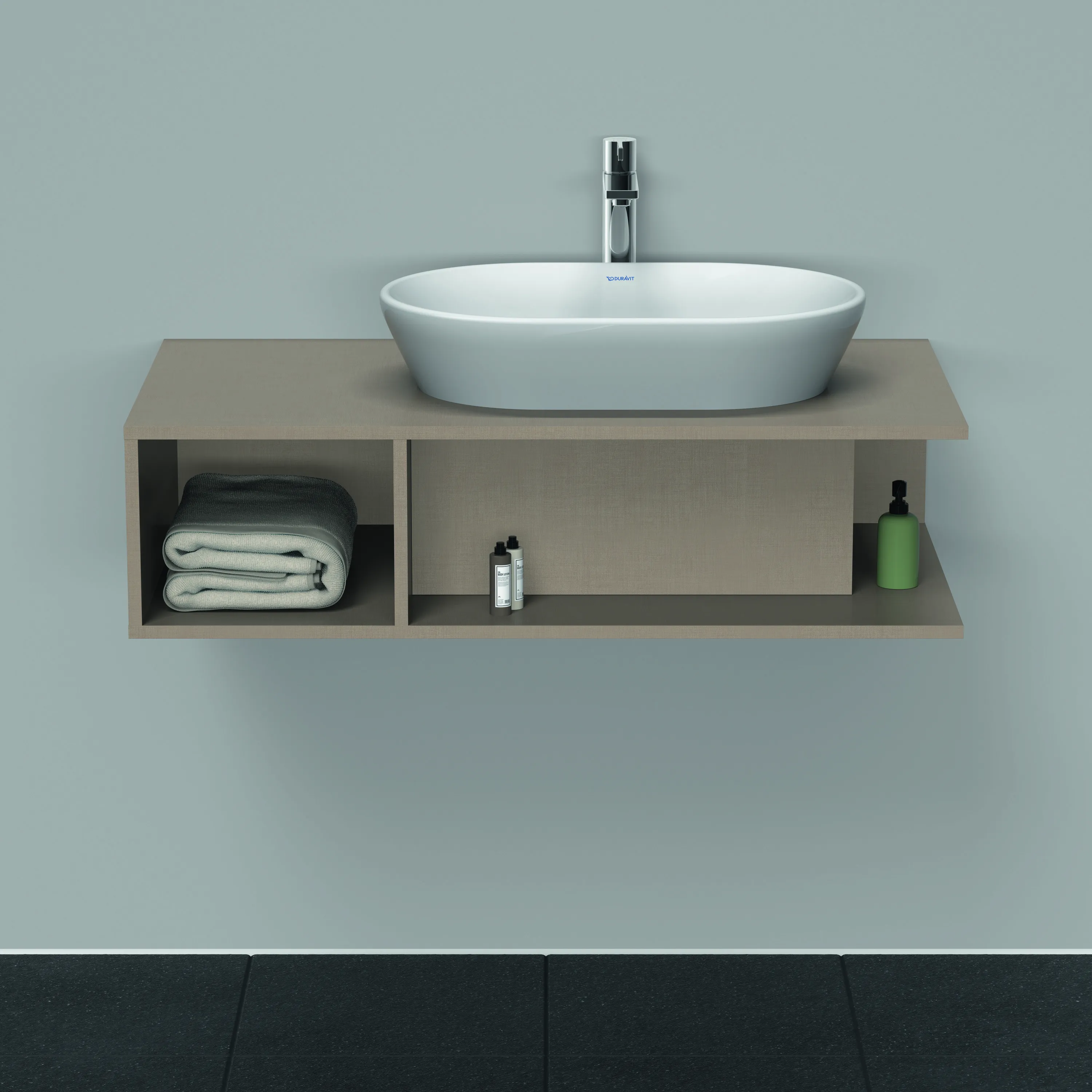 Duravit Waschtischunterschrank wandhängend „D-Neo“ 100 × 26 × 55 cm Leinen