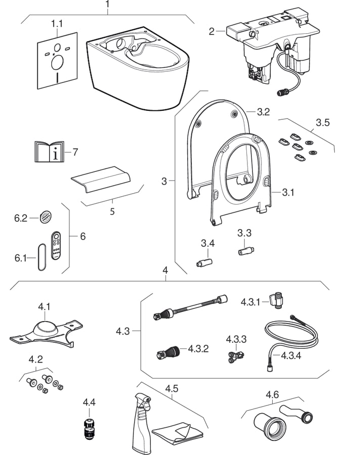 Geberit Wand-Dusch-WC Komplettanlage AquaClean „Sela“ in weiß matt, Befestigung sichtbar, ohne Spülrand Geberit Wand-Dusch-WC Komplettanlage AquaClean „Sela“ in weiß matt, Befestigung sichtbar, ohne Spülrand