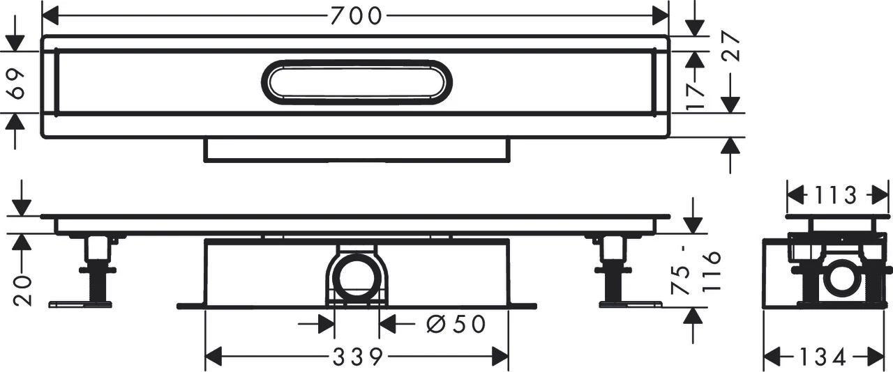 Komplettset uBox universal für Standardinstall.700mm für DR FS