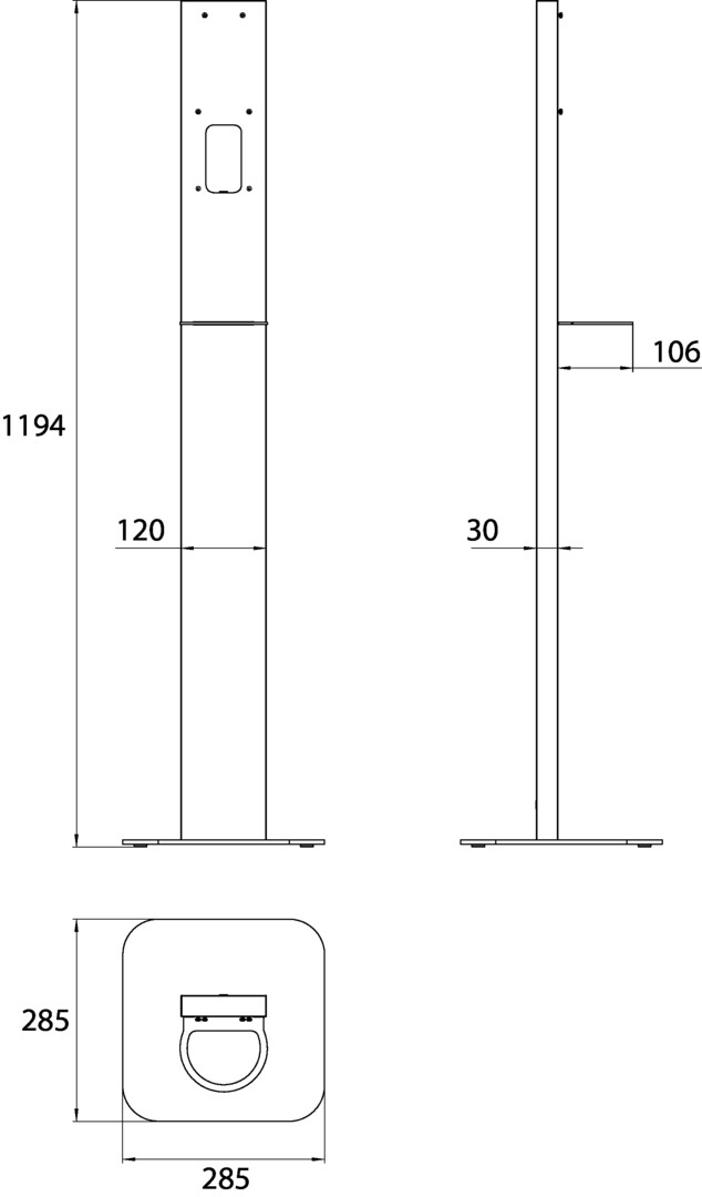 emco Standfuss für Desinfektionsspender „system 2“ in aluminium (silber, matt)