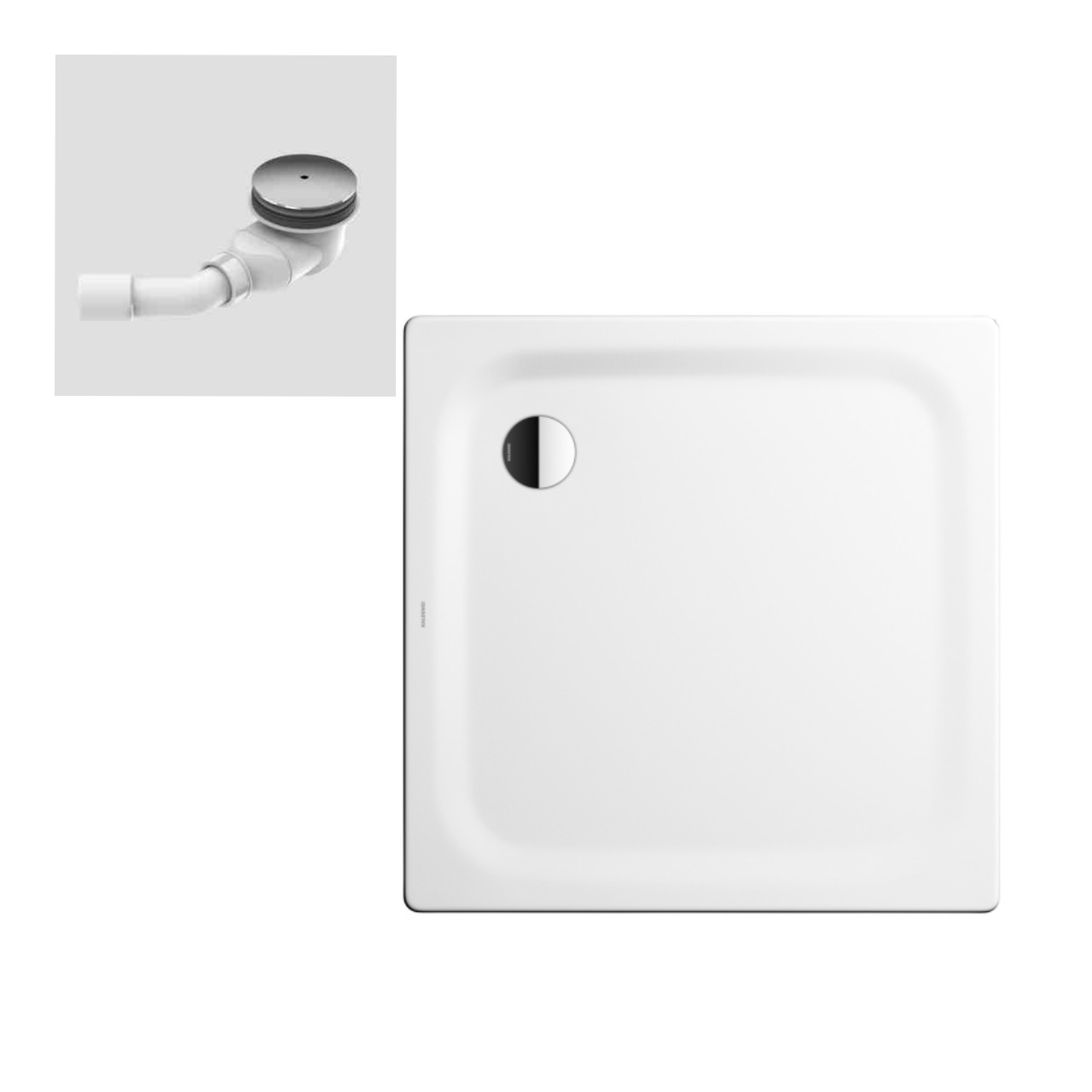Kaldewei Duschwanne „Superplan Classic“ 90 × 90 cm mit Wannenträger und Duschablauf Abgang waagerecht Kaldewei Duschwanne „Superplan Classic“ 90 × 90 cm mit Wannenträger und Duschablauf Abgang waagerecht