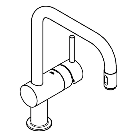 Grohe Minta Einhand-Spültischbatterie, U-Auslauf, Einlochmontage, herausziehbarer Mousseurauslauf, chrom Grohe Minta Einhand-Spültischbatterie, U-Auslauf, Einlochmontage, herausziehbarer Mousseurauslauf, chrom