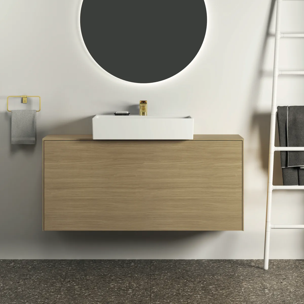 Ideal Standard Conca Cube Handtuchring, eckig, Brushed Gold