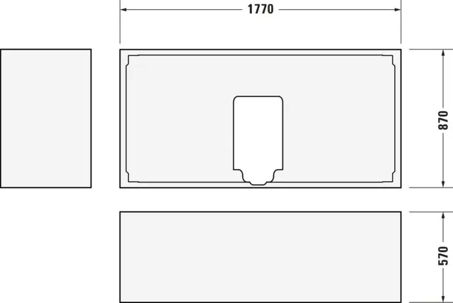 Duravit Badewanne „Starck“ rechteck 180 × 90 cm, Mittelablauf