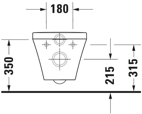 Set Wand-Tiefspül-WC „DuraStyle“ 37 × 35 × 54 cm ohne Spülrand, Befestigung sichtbar mit Duravit WC-Sitz „DuraStyle“ 35,9 × 43,3 × 4,3 cm SoftClose