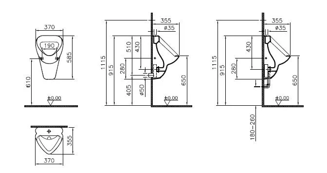 VitrA norm Urinal 37x36x59 cm, Zulauf oben, Universal-Ablauf, Weiß Hochglanz VitrA norm Urinal 37x36x59 cm, Zulauf oben, Universal-Ablauf, Weiß Hochglanz