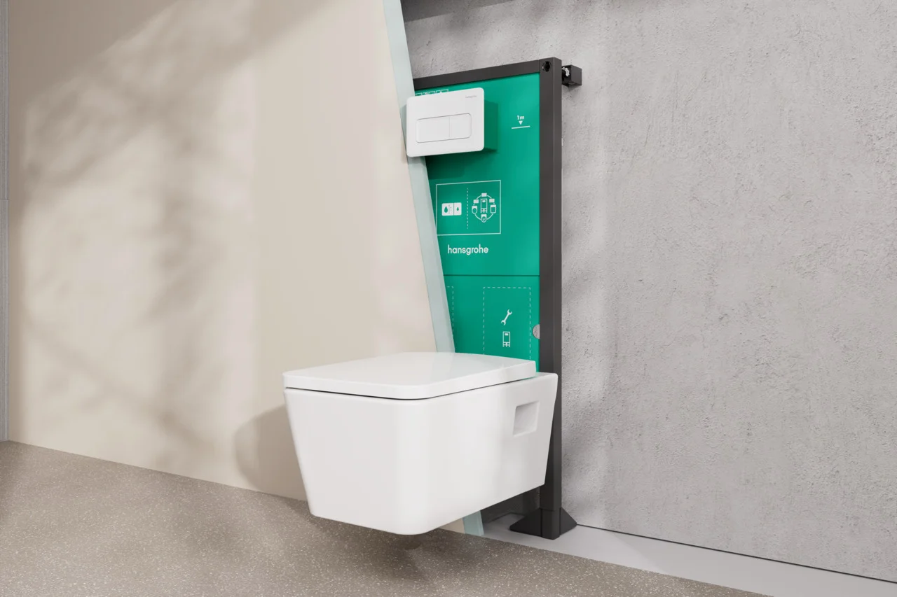 Hansgrohe EluPura Original Q Wand-WC, spülrandlos, glänzend, 540 mm Höhe, horizontaler Abgang, AquaChannel Flush Hansgrohe EluPura Original Q Wand-WC, spülrandlos, glänzend, 540 mm Höhe, horizontaler Abgang, AquaChannel Flush