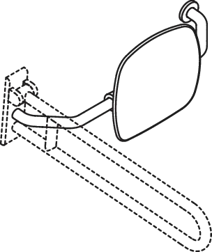 Rückenstütze Fb 92 EM, WA 230mm, re zur Befest.an Wand-/SK-Griff reinweiß Rückenstütze Fb 92 EM, WA 230mm, re zur Befest.an Wand-/SK-Griff reinweiß