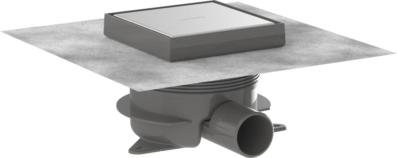 Hansgrohe RainDrain Spot Plus Komplettset Punktablauf 150x150 mm, höhenverstellbarer Rahmen, rückseitig befliessbar, Edelstahl gebürstet Hansgrohe RainDrain Spot Plus Komplettset Punktablauf 150x150 mm, höhenverstellbarer Rahmen, rückseitig befliessbar, Edelstahl gebürstet