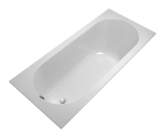 Villeroy & Boch Badewanne „Oberon“ rechteck 180 × 80 cm, Fußablauf in Weiß Alpin