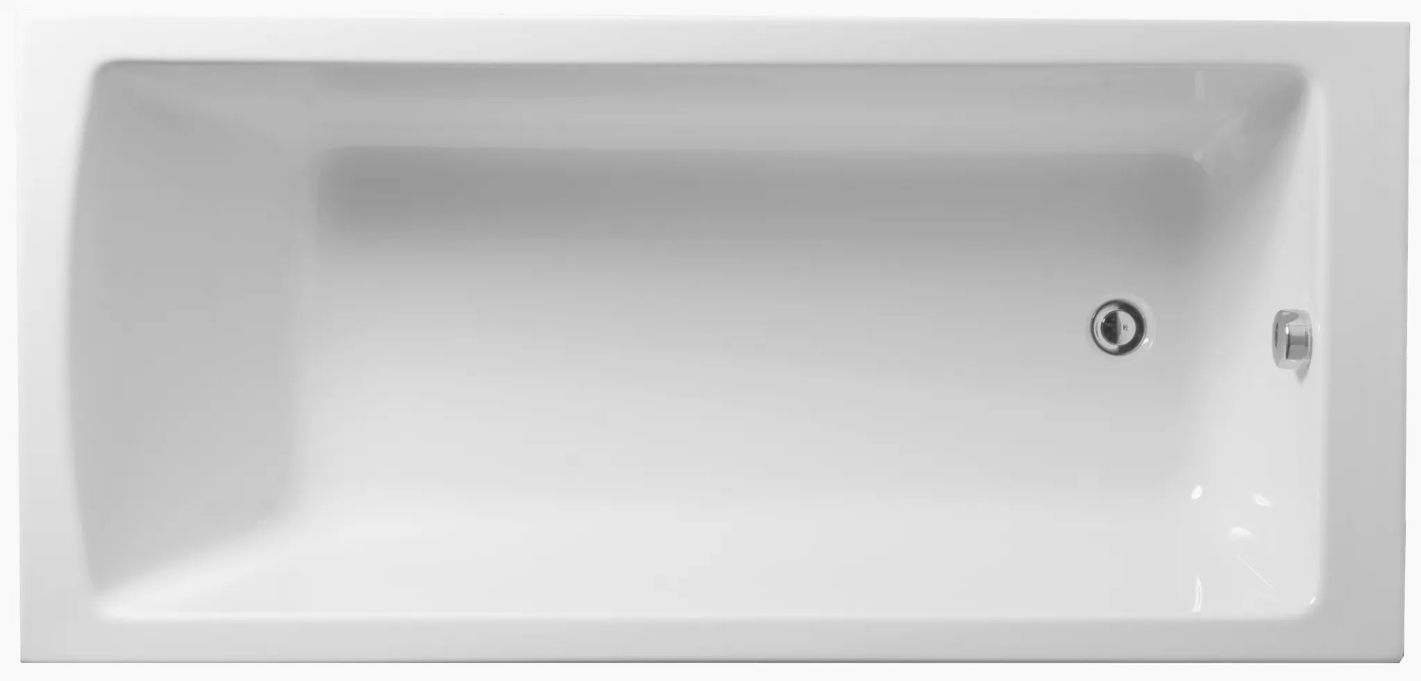 Integra Badewanne 170 x 75 cm Körperformwanne Einbauversion Weiß Hochglanz