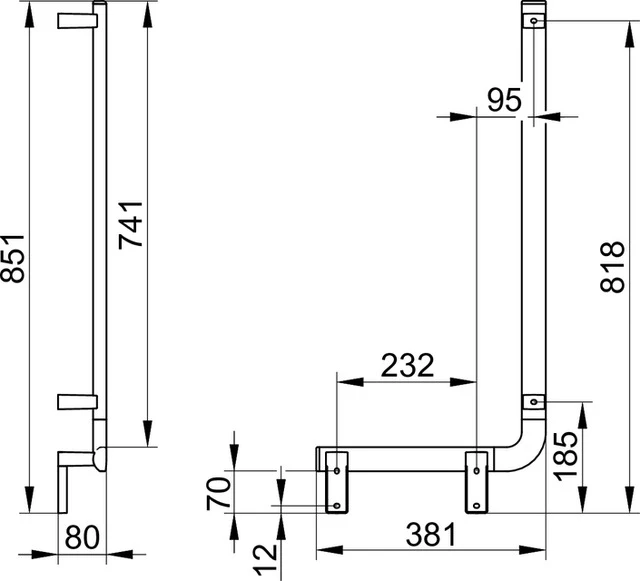 KEUCO Winkelgriff „Axess“ 400 × 800 mm Ausführung links, in Schwarz (matt) KEUCO Winkelgriff „Axess“ 400 × 800 mm Ausführung links, in Schwarz (matt)
