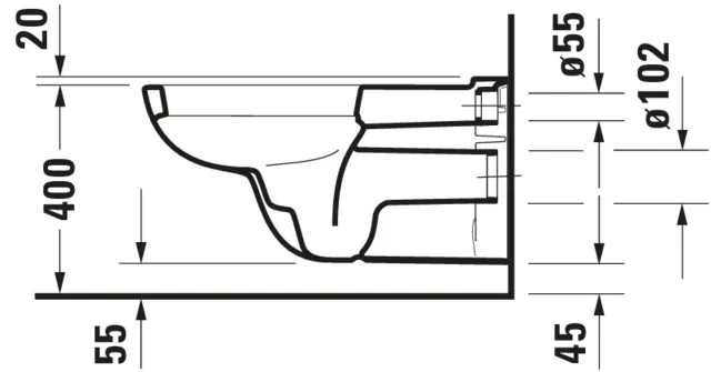 Wand-Tiefspül-WC barrierefrei „D-Code“ 36 × 36,5 × 70 cm mit HygieneGlaze