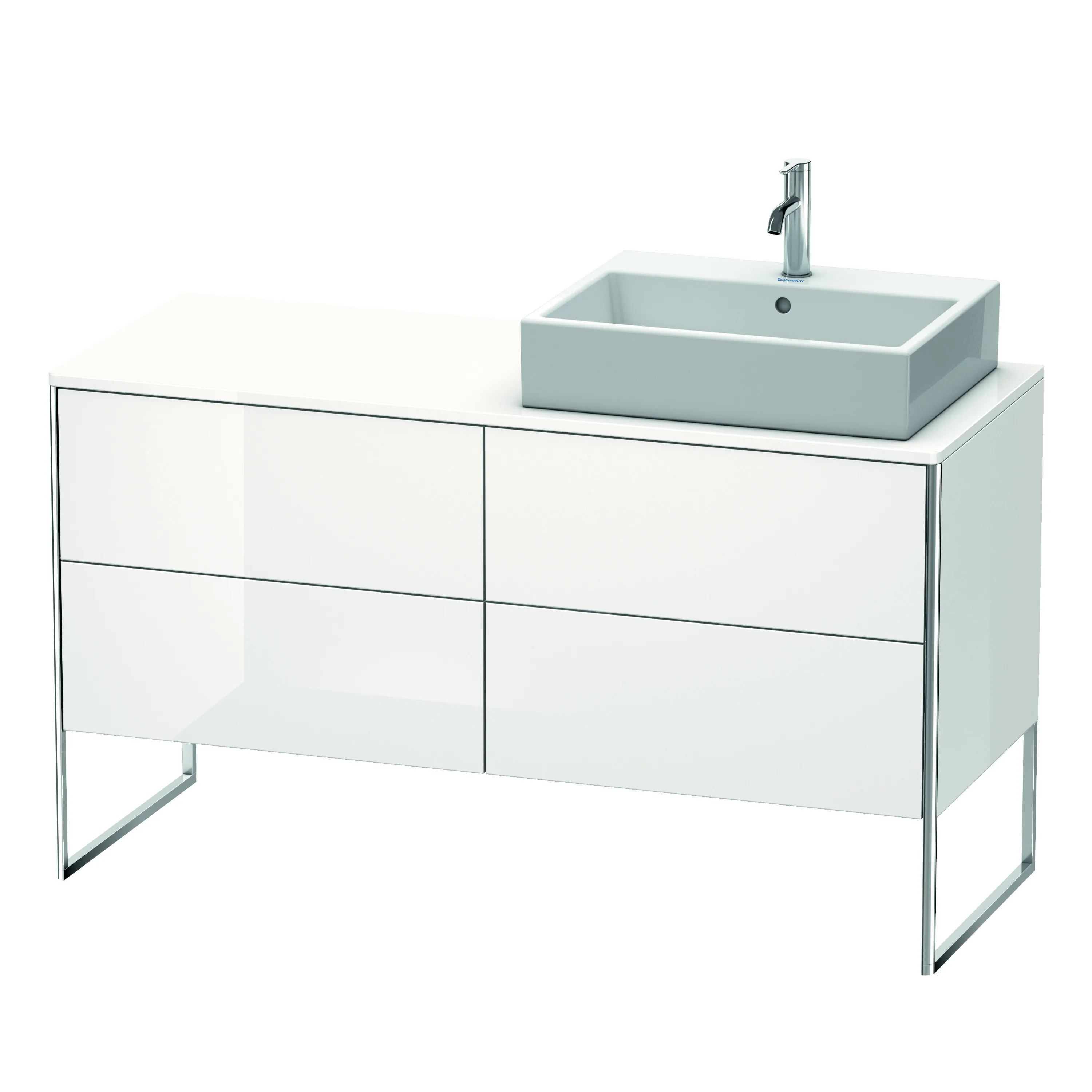 Duravit Waschtischunterschrank bodenstehend „XSquare“ 140 × 77,8 × 54,8 cm Weiß Hochglanz