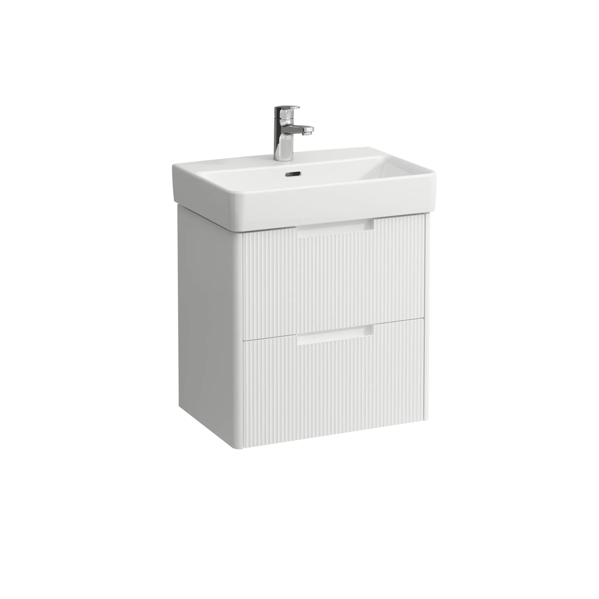 Waschtischunterbau JUNA für PRO S 361x521x515 2 Schubladen mit Griffmulde für Waschtisch H818958 COMPACT weiß matt