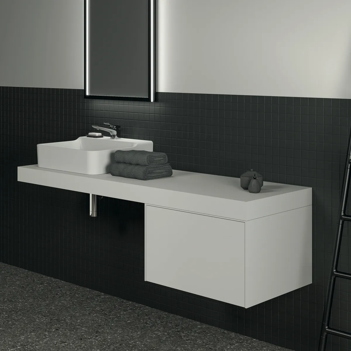 Konsole Conca, 1600x505x80mm, Weiß Konsole Conca, 1600x505x80mm, Weiß