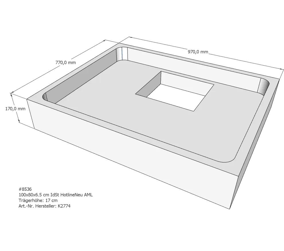 Duschwannenträger für Ideal Standard HotlineNeu 100 × 80 × 6,5 cm Duschwannenträger für Ideal Standard HotlineNeu 100 × 80 × 6,5 cm