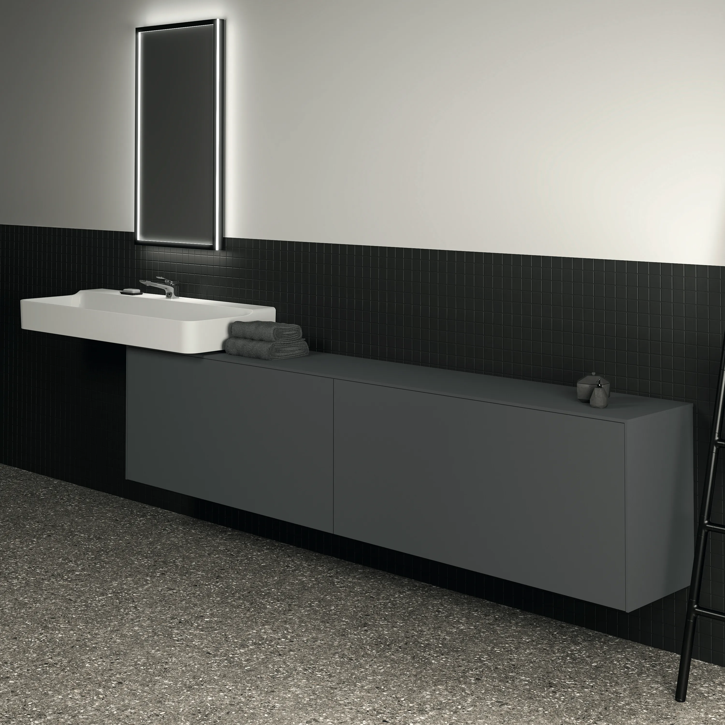 Ideal Standard Waschtischunterschrank Conca, 2 Auszüge, Anthrazit Ideal Standard Waschtischunterschrank Conca, 2 Auszüge, Anthrazit