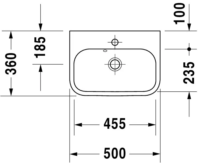 Wandwaschtisch „Happy D.2“, mit Überlauf, Hahnlochposition mittig Wandwaschtisch „Happy D.2“, mit Überlauf, Hahnlochposition mittig