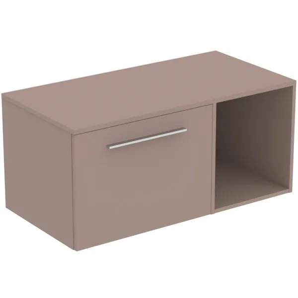 Möbel-Set 100cm i.life B 1 Auszug 1 offenes Fach Griff Chrom Weiß matt