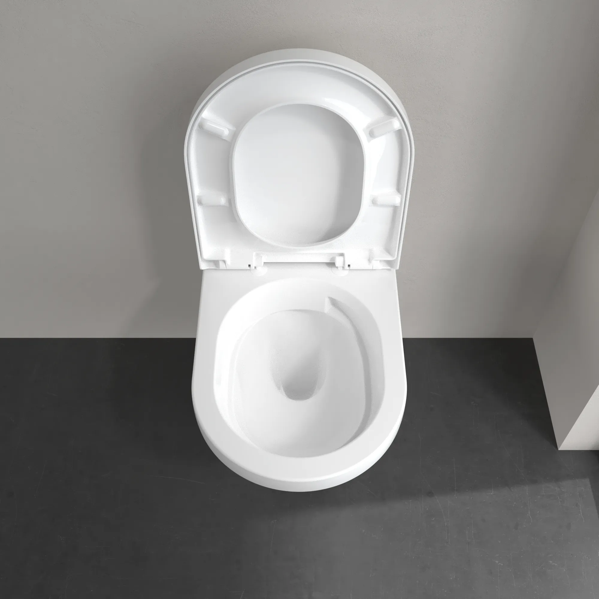 Villeroy & Boch Tiefspül-WC Architectura, spülrandlos, wandhängend, Weiß Alpin AntiBac CeramicPlus, 370 x 530 mm, Höhe 350 mm Villeroy & Boch Tiefspül-WC Architectura, spülrandlos, wandhängend, Weiß Alpin AntiBac CeramicPlus, 370 x 530 mm, Höhe 350 mm