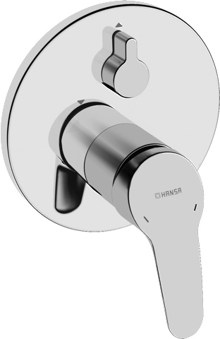 Einhebelmischer Fertigmontageset für Wanne/Brause MIX 8184 Rosette rund mit Sicherungseinrichtung Chrom