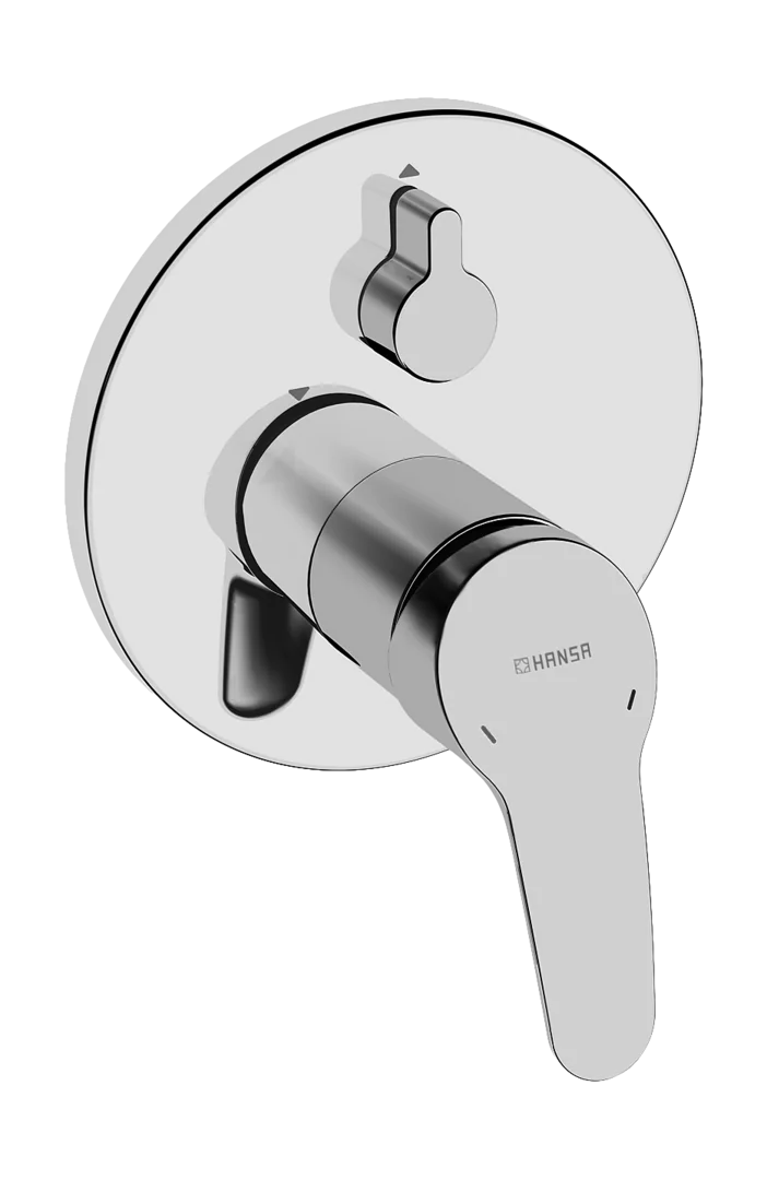 HansaMIX Wannen- und Brausearmatur Hansamix neu Einhebelmischer Fertigmontageset für Wanne/Brause 8184 Rosette rund mit Sicherungseinrichtung Chrom