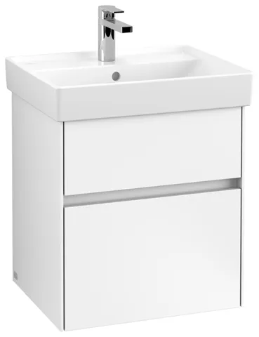 Villeroy & Boch Waschtischunterschrank „Collaro“ 510 × 546 × 414 mm Weiß Matt, für Becken mittig, mit Beleuchtung