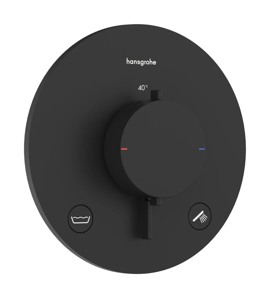 Hansgrohe Ecostat Comfort S Thermostat Unterputz, 2 Verbraucher, Mattschwarz
