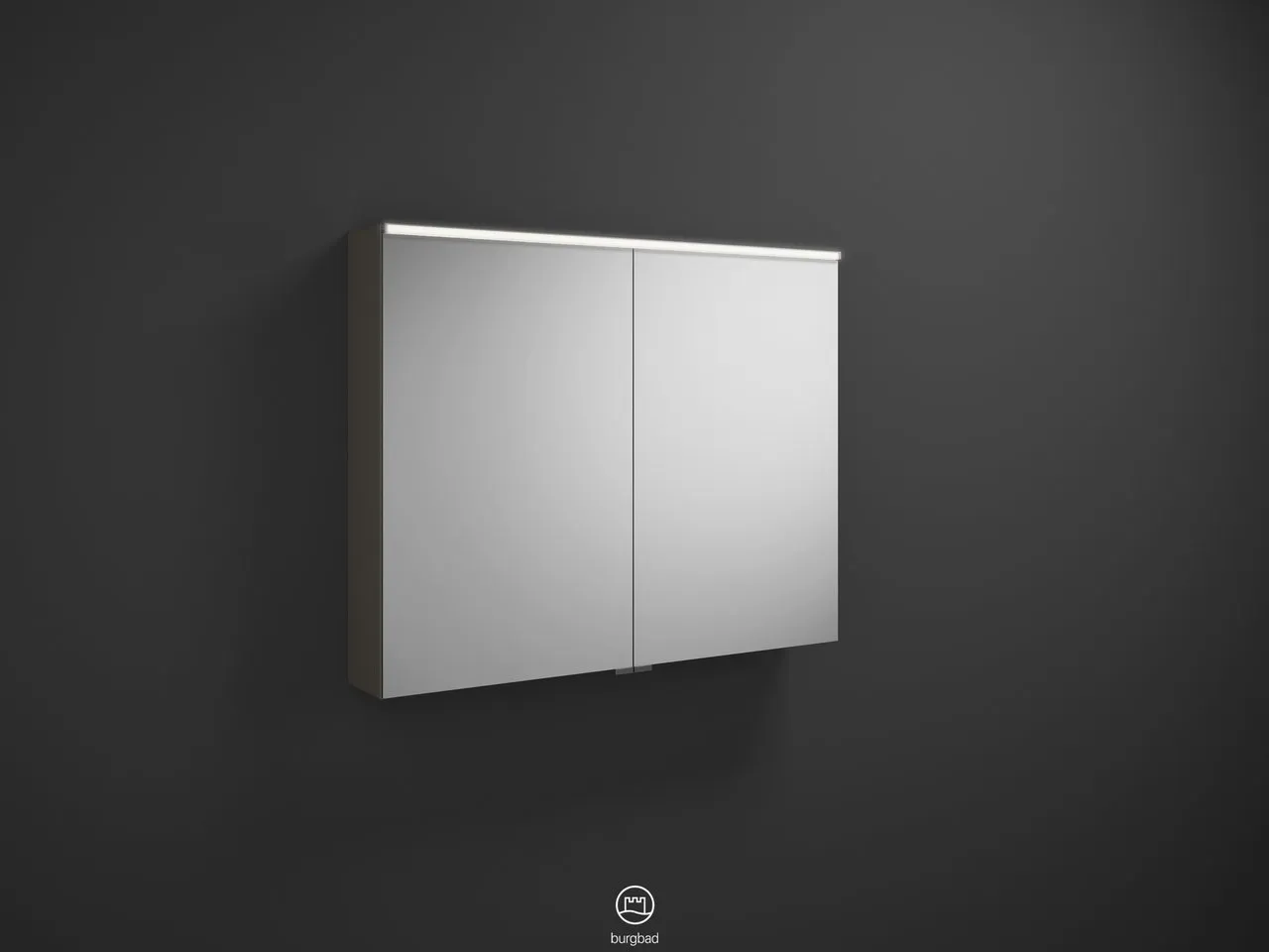 Spiegelschrank Eqio von burgbad - beidseitig verspiegelt, LED-Aufsatzleuchte 4200 K, Mattlack, 170x1000x800 mm