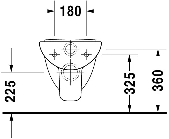 Wand-Tiefspül-WC Compact „D-Code“ 35 × 34 × 48 cm, mit Spülrand