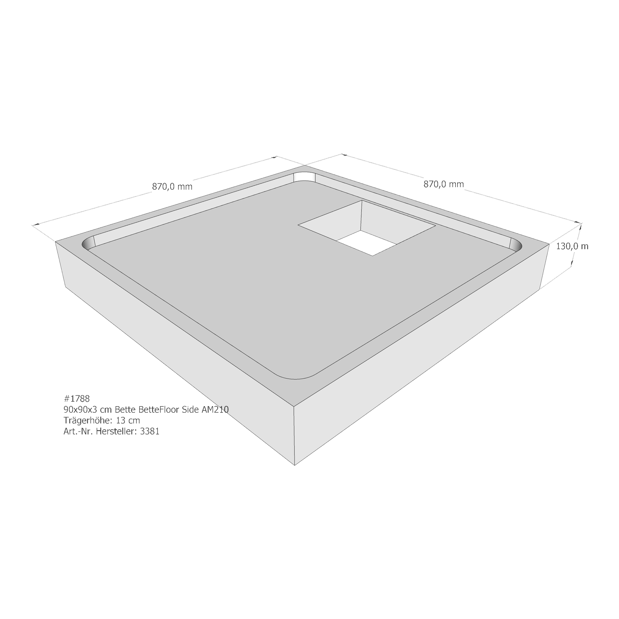 Duschwannenträger für Bette Floor Side 90 × 90 × 3 cm Breite: 90 cm / Länge: 90 cm Duschwannenträger für Bette Floor Side 90 × 90 × 3 cm Breite: 90 cm / Länge: 90 cm