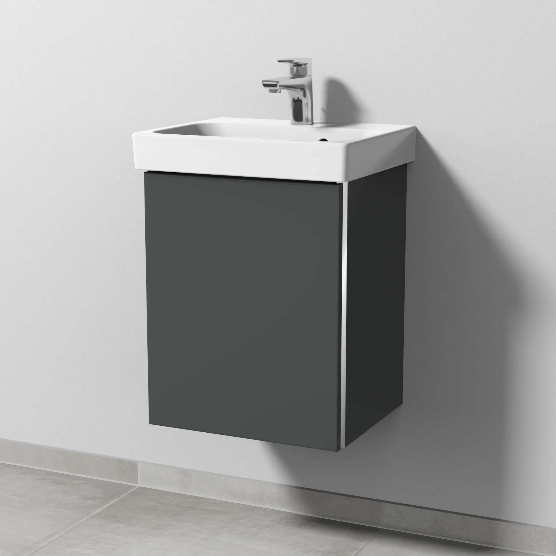 Sanipa Waschtischunterschrank „3way“ 410 × 517 × 353 mm in Anthrazit (matt), Anschlag links Sanipa Waschtischunterschrank „3way“ 410 × 517 × 353 mm in Anthrazit (matt), Anschlag links