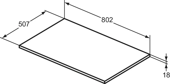 Waschtischplatte i.life B ohne Ausschnitt 802x506x18mm Weiß matt Waschtischplatte i.life B ohne Ausschnitt 802x506x18mm Weiß matt