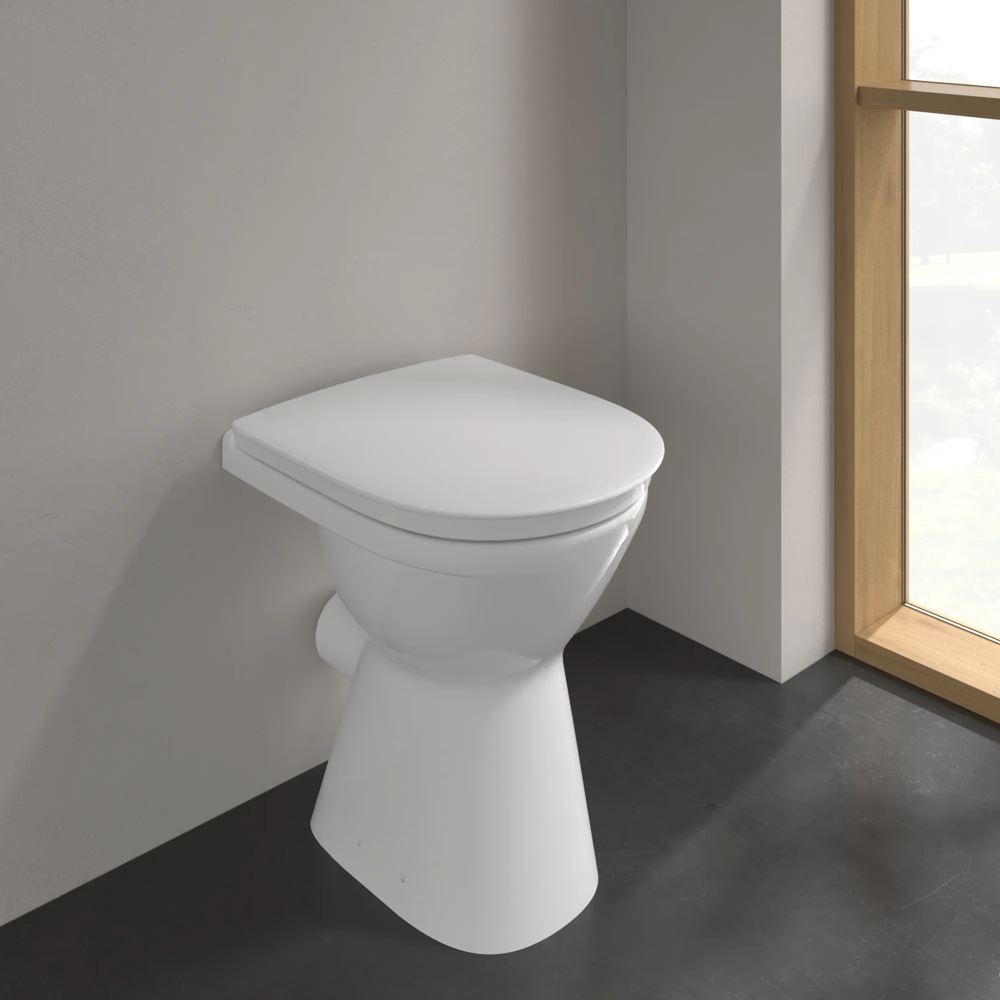 Villeroy & Boch Flachspül-WC ViCare 4684R0, oval, weiß Alpin CeramicPlus, spülrandlos, bodenstehend, 360x490 mm, Höhe 460 mm