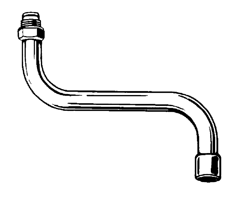 S-Auslauf 13052, für Küchen-Wandbatterien, schwenkbar, Auslauf mit Mousseur, Verschraubung M 22 × 1, Ausladung 150 mm, chrom
