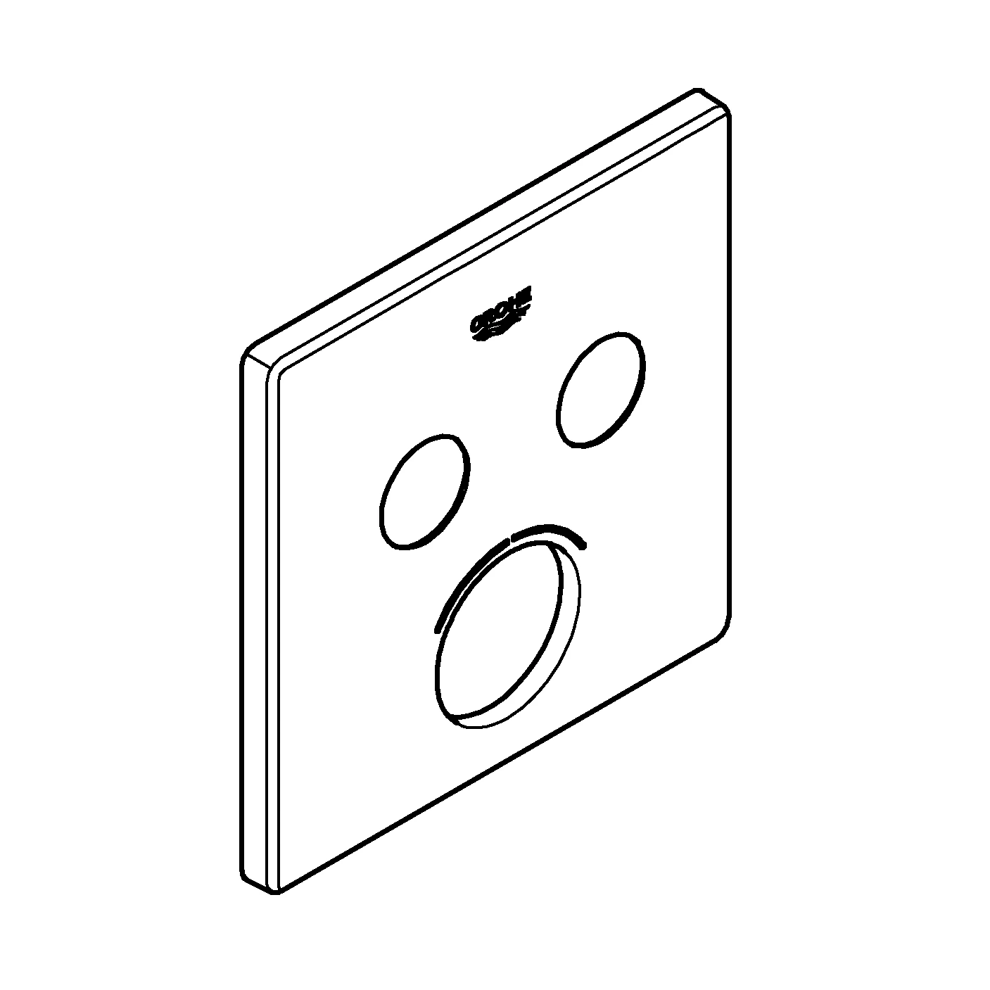 Rosette 46995, Material: Metall, eckig, für SmartControl Unterputz, für Mischer mit 2 Absperrventilen, StarLight Oberfläche, chrom