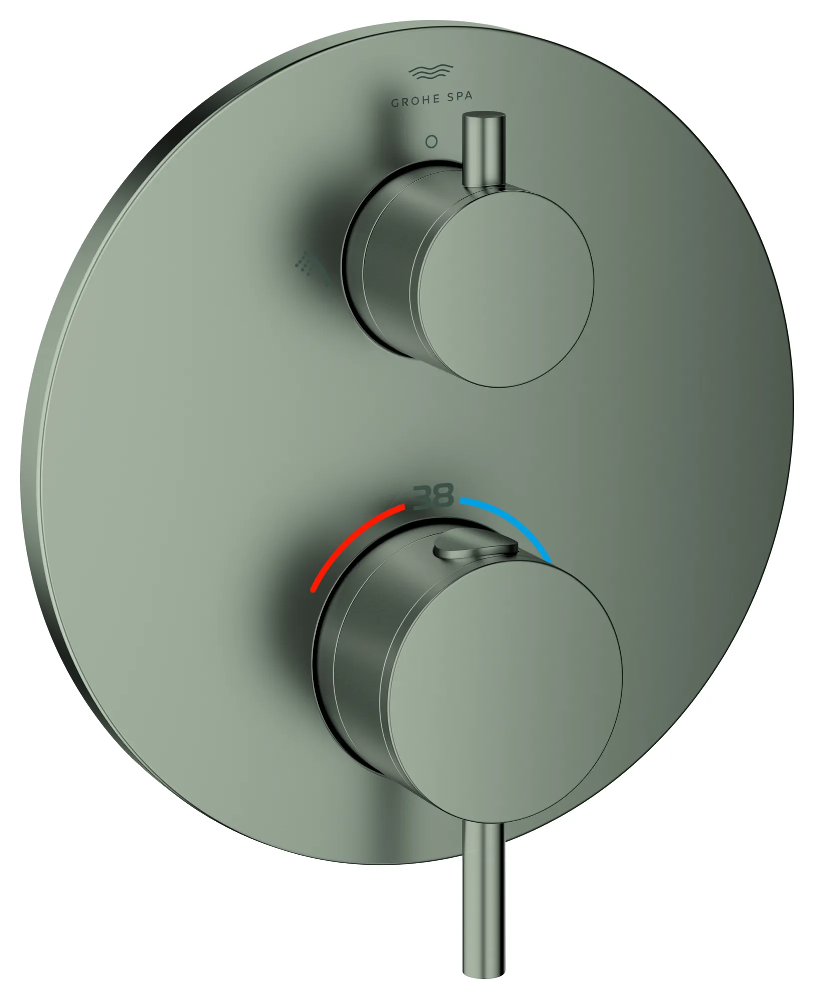 Thermostat-Brausebatterie Atrio 24358, mit integrierter 2-Wege-Umstellung, Fertigmontageset für Rapido SmartBox, chrom