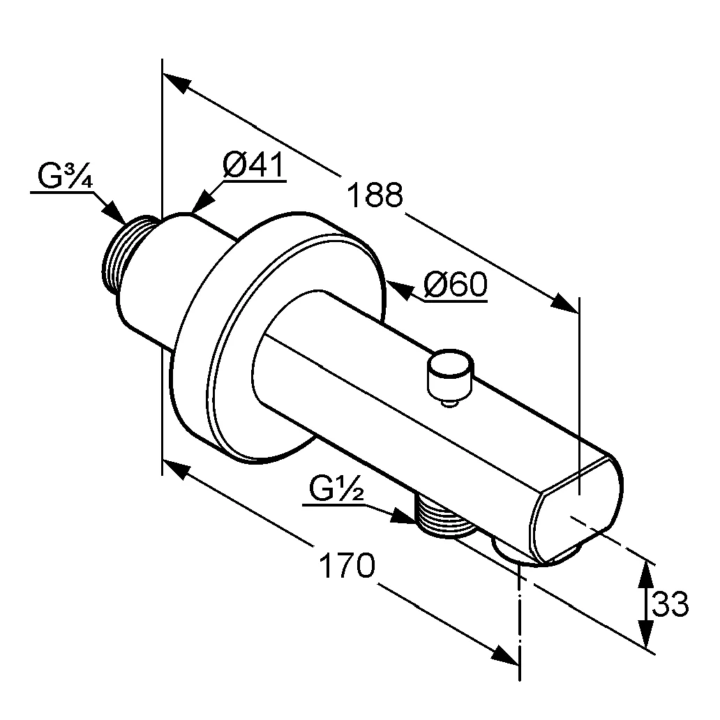 Kludi ZENTA Wanneneinlauf DN 20 mit Umsteller chrom Kludi ZENTA Wanneneinlauf DN 20 mit Umsteller chrom