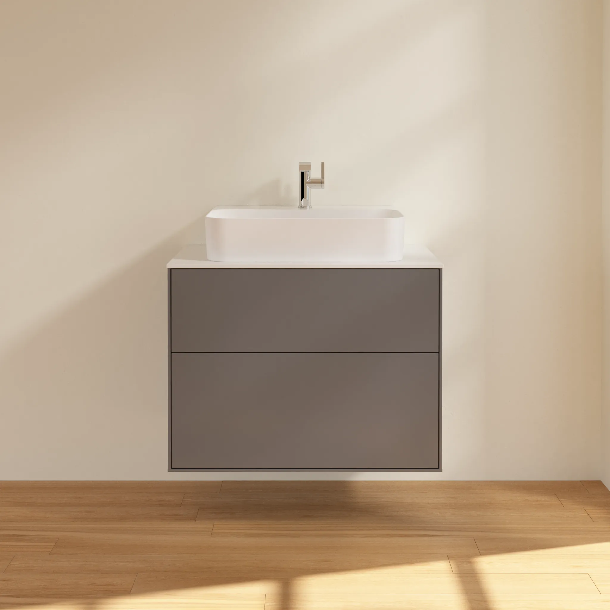 Villeroy & Boch Waschbeckenunterschrank Finion G09, Anthracite Matt Lacquer, 800x603x501mm, mit Beleuchtung und SoftClosing