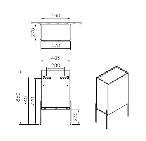 VitrA Equal Halbhochschrank Schwarz-Eiche VitrA Equal Halbhochschrank Schwarz-Eiche