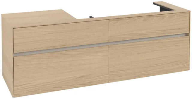 Villeroy & Boch Waschtischunterschrank „Collaro“ 1600 × 548 × 500 mm Nordic Oak, ohne Beleuchtung, für Becken rechts