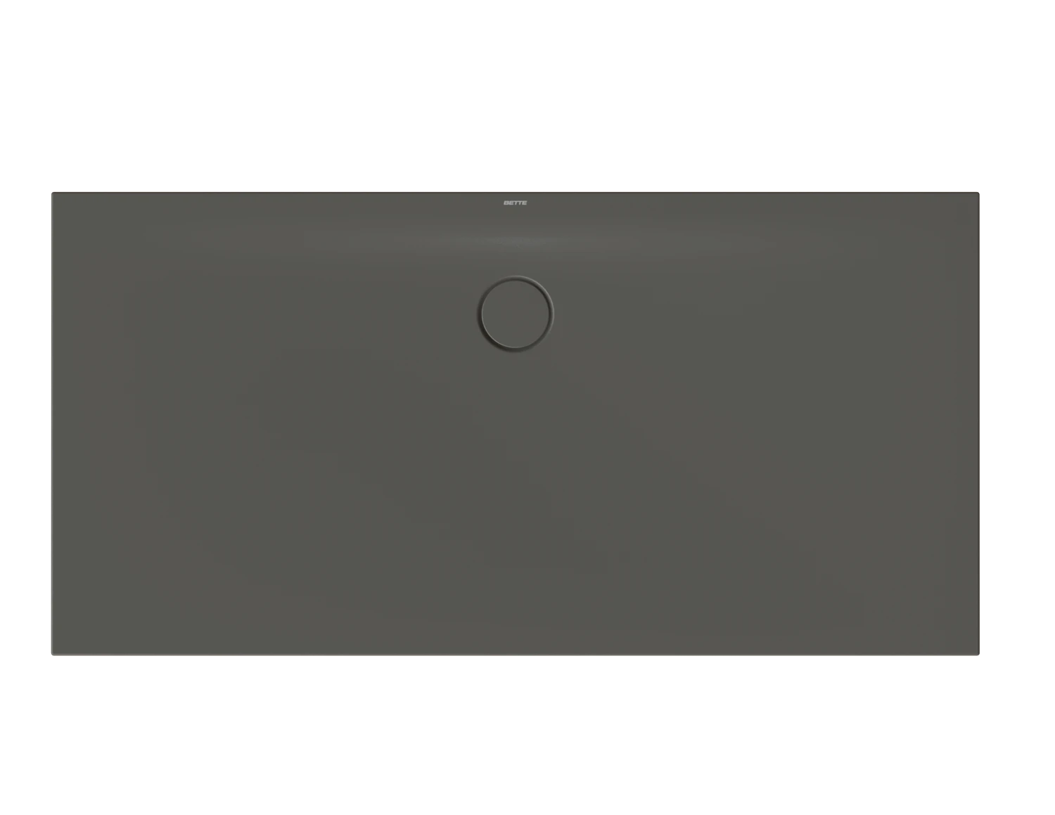 Bette rechteck Duschwanne „BetteFloor Side“ 1600 × 800 mm mit BetteAntirutsch Pro, ohne Oberflächenveredelung, ohne Wannenträger, in Anthracite