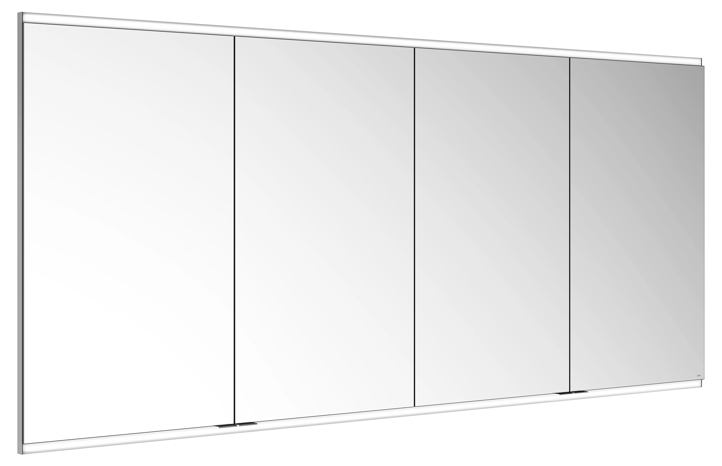 KEUCO Wandeinbau Spiegelschrank 4-türig „Royal Modular 2.0“ in Silber (eloxiert), Unterputz, mit Beleuchtung 2100 × 900 × 160 mm