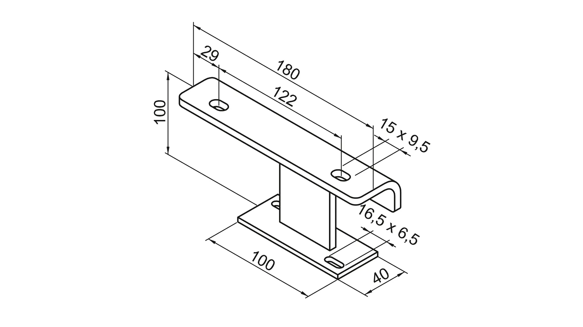 Zubehör Fußkonsole FMORV HDF-4, RAL 9016