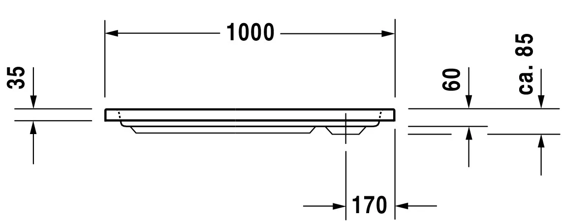 Duravit rechteck Duschwanne „D-Code“ 100 × 90 cm ohne Antislip