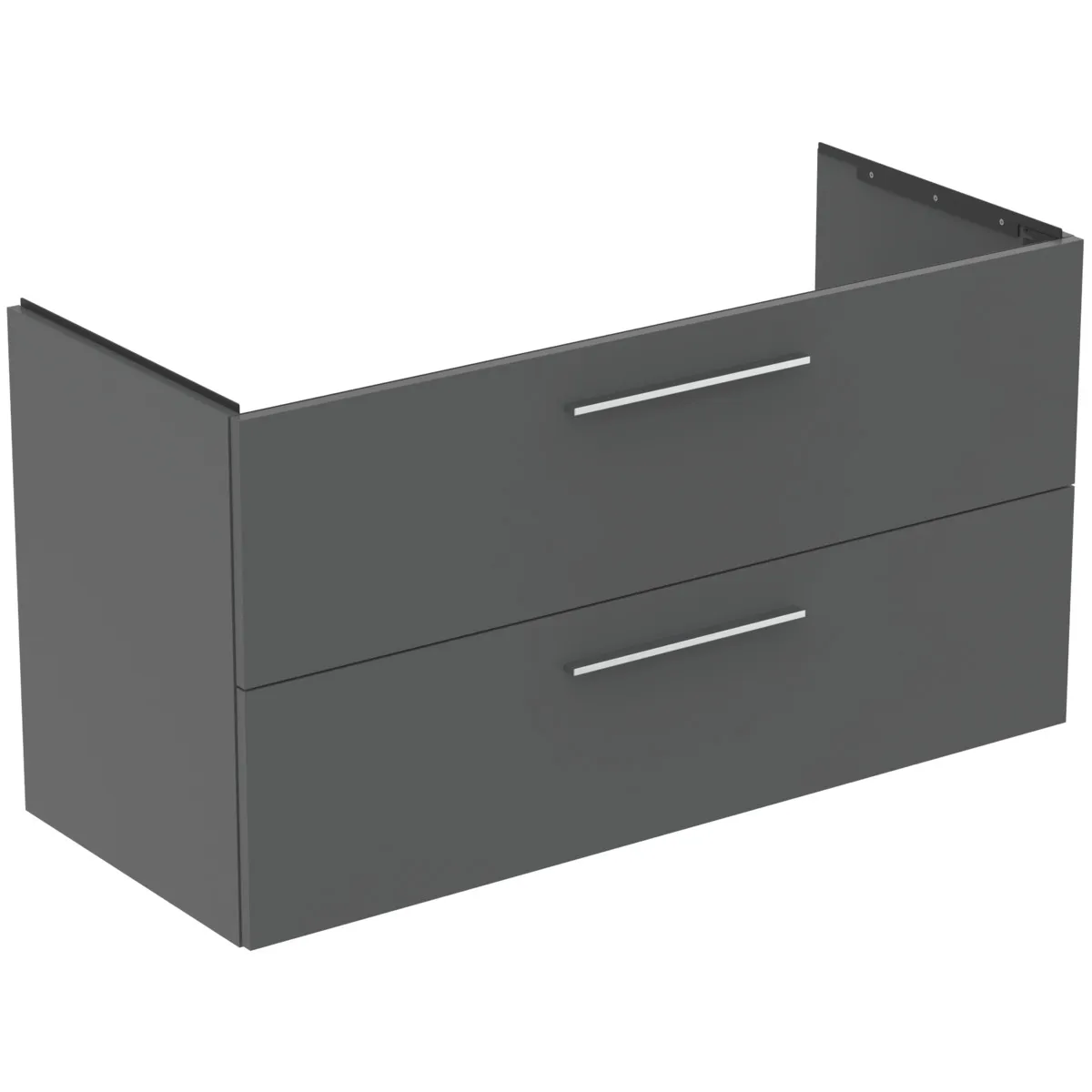 Möbelwaschtischunterschrank i.life B 2 Auszüge Siphonausschnitt auf der rechten Seite 1200x505x630mm Weiß matt