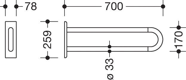 HEWI Wandgriff „Serie 801“