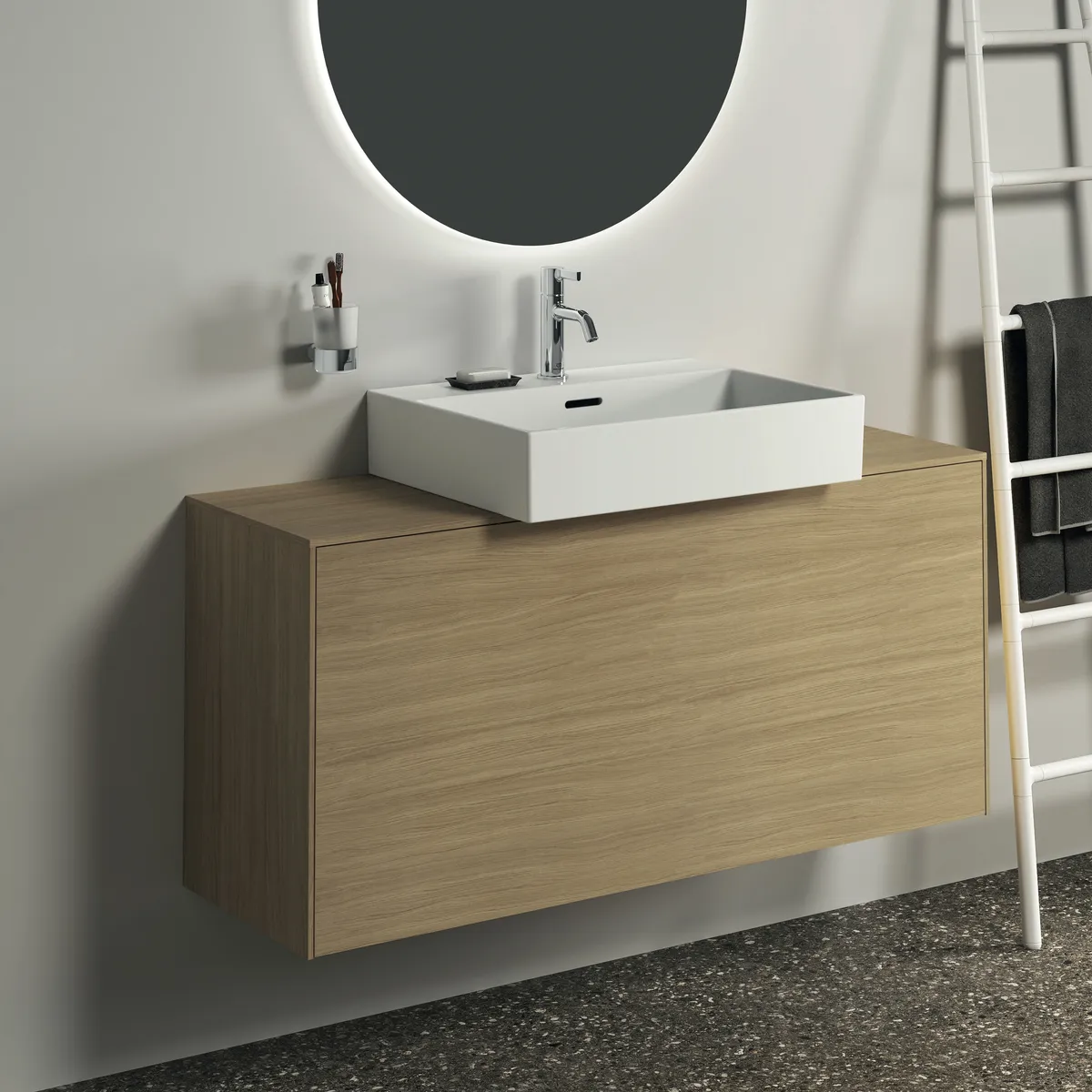 Zahnputzbecher Conca, rund, Brushed Gold Zahnputzbecher Conca, rund, Brushed Gold